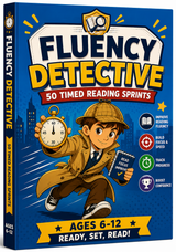 Fluency Detective: 50 sfide di lettura a tempo progettate per aiutare i bambini a leggere con maggiore fluidità, velocità e sicurezza, trasformando ogni sessione in una divertente missione da detective.