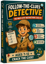 Follow-the-Clues Detective: 50 missioni guidate che aiutano i bambini a seguire le istruzioni nell'ordine corretto, migliorando attenzione, precisione e autonomia.